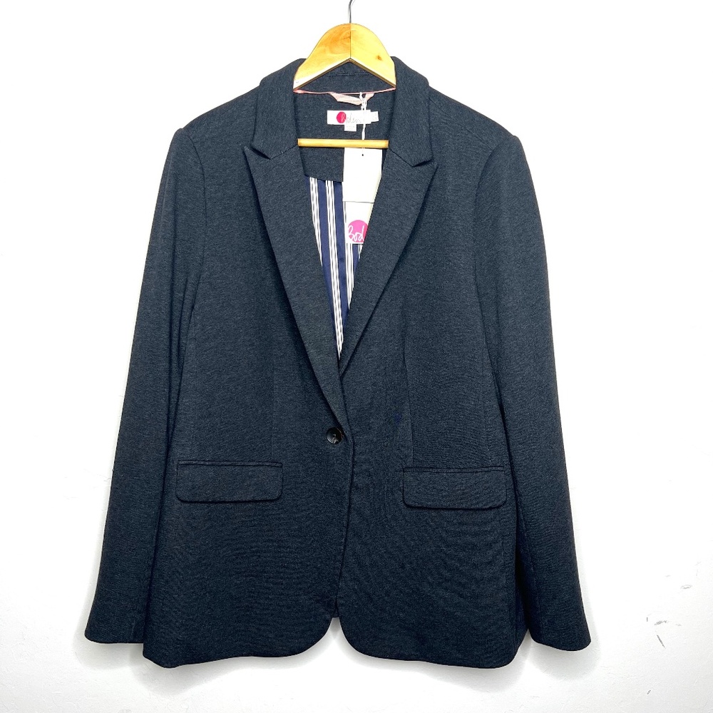Boden Grey Blue Knit Blazer 16R NWT